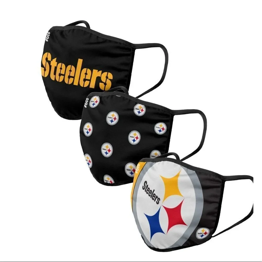 PITTSBURG Steelers NFL Face Mask Covering 3-Pack Licensed GaneDay NWT